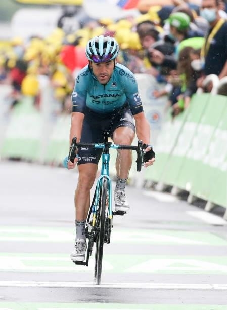 Ion Izaguirre Insausti of Spain and Astana - Premier Tech crosses the finish line during stage 8 of the 108th Tour de France 2021, a stage of 151 km...