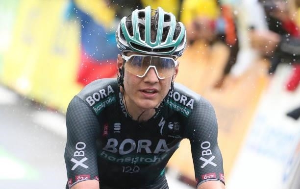 Wilco Kelderman of Netherlands and Bora - Hansgrohe crosses the finish line during stage 8 of the 108th Tour de France 2021, a stage of 151 km...