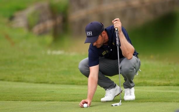 Marcel Schneider of Germany in action during Day Four of the Kaskada Golf Challenge at Kaskada Golf Resort on July 04, 2021 in Brno, Czech Republic.