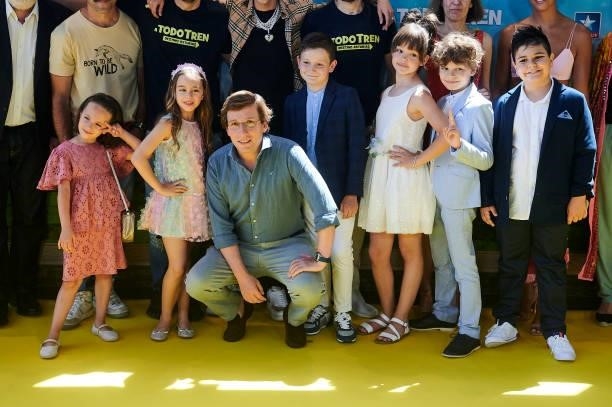 Madrid Mayor Jose Luis Martinez Almeida with the kids of the film attends to premiere film of 'A Todo Tren. Destino Asturias" at Kinepolis Cinemas on...