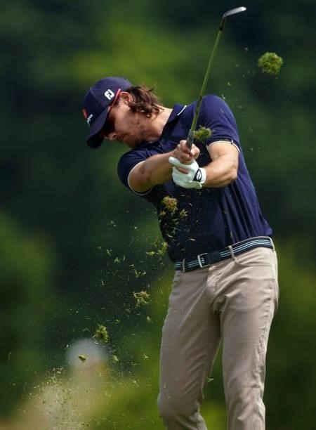 Espen Kofstad of Norway in action during Day Four of the Kaskada Golf Challenge at Kaskada Golf Resort on July 04, 2021 in Brno, Czech Republic. S