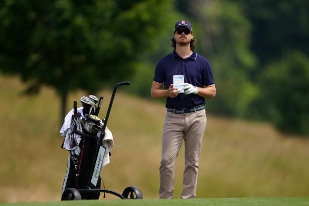 Espen Kofstad of Norway in action during Day Four of the Kaskada Golf Challenge at Kaskada Golf Resort on July 04, 2021 in Brno, Czech Republic. S