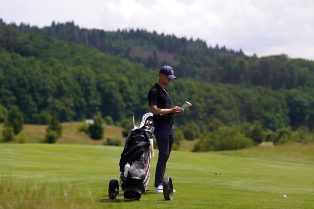 Hurly Long of Germany in action during Day Four of the Kaskada Golf Challenge at Kaskada Golf Resort on July 04, 2021 in Brno, Czech Republic.