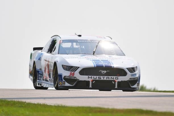 Chase Briscoe, driver of the FordPerformanceRacingSchool/HighPoint Ford, drives during qualifying for the NASCAR Cup Series Jockey Made in America...