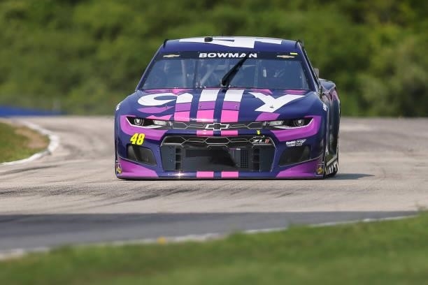 Alex Bowman, driver of the Ally Chevrolet, drives during qualifying for the NASCAR Cup Series Jockey Made in America 250 Presented by Kwik Trip at...