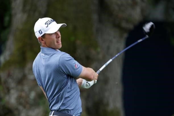 Grant Forrest from Scotland tees off on the 17th hole during Day Four of The Dubai Duty Free Irish Open at Mount Juliet Golf Club on July 04, 2021 in...