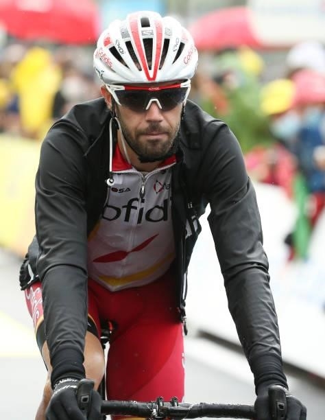 Jesus Herrada of Spain and Cofidis crosses the finish line during stage 8 of the 108th Tour de France 2021, a stage of 151 km between Oyonnax and Le...