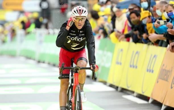 Ruben Fernandez of Spain and Cofidis crosses the finish line during stage 8 of the 108th Tour de France 2021, a stage of 151 km between Oyonnax and...