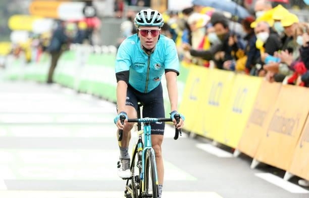 Stefan de Bod of South Africa and Astana - Premier Tech crosses the finish line during stage 8 of the 108th Tour de France 2021, a stage of 151 km...