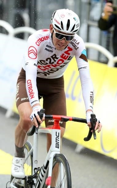 Winner Ben O'Connor of Australia and AG2R Citroen Team crosses the finish line of stage 9 of the 108th Tour de France 2021, a stage of 145 km between...