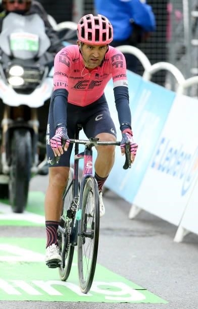 Ruben Guerreiro of Portugal and EF Education - Nippo crosses the finish line of stage 9 of the 108th Tour de France 2021, a stage of 145 km between...