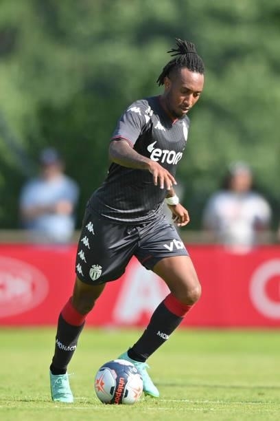Gelson Batalha Martins of AS Monaco plays the ball during the Pre-Season Friendly match between FC Red Bull Salzburg and AS Monaco at Maximarkt...