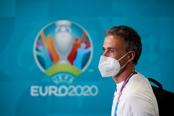 Manager Luis Enrique of Spain arrives at Gazprom Arena stadium before the UEFA Euro 2020 Championship Quarter-final match between Switzerland and...