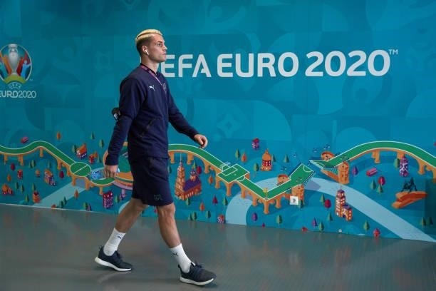 Granit Xhaka of Switzerland arrives at Gazprom Arena stadium before the UEFA Euro 2020 Championship Quarter-final match between Switzerland and Spain...