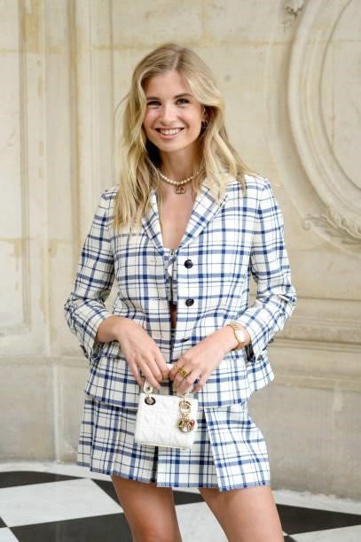 Xenia Adonts attends the Christian Dior Haute Couture Fall/Winter 2021/2022 show as part of Paris Fashion Week on July 05, 2021 in Paris, France.