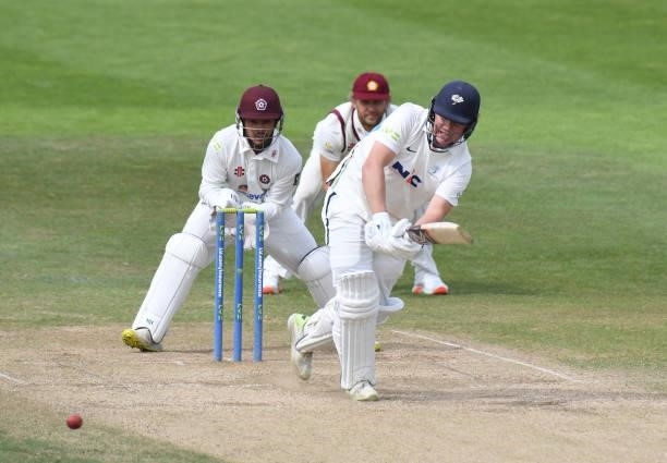 Gary Ballance of Yorkshire bats during the LV= Insurance County Championship match between Northamptonshire and Yorkshire at The County Ground on...