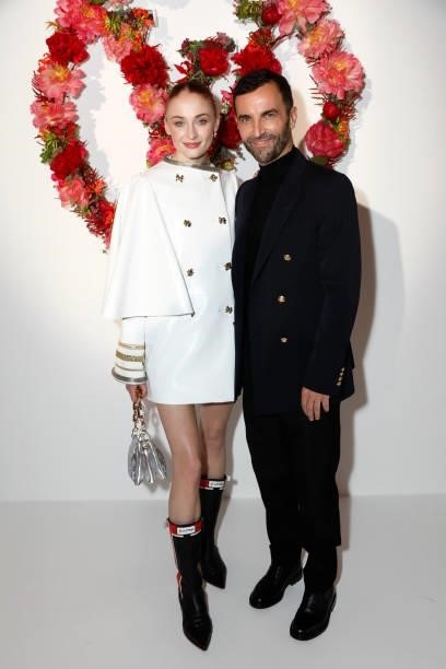 Sophie Turner and Nicolas Ghesquiere attend the Louis Vuitton Parfum Dinner at Fondation Louis Vuitton on July 05, 2021 in Paris, France.