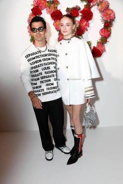 Joe Jonas and Sophie Turner attend the Louis Vuitton Parfum Dinner at Fondation Louis Vuitton on July 05, 2021 in Paris, France.