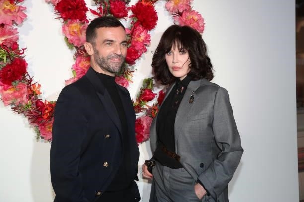 Nicolas Ghesquiere and Isabelle Adjani attend Louis Vuitton Parfum hosts dinner at Fondation Louis Vuitton on July 05, 2021 in Paris, France.
