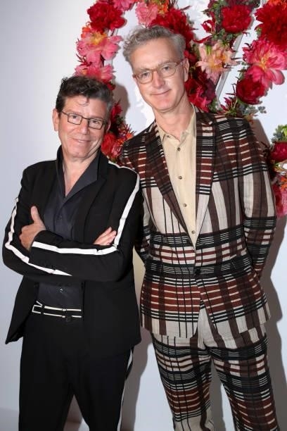 Robert Carsen and Christopge Gayral attend Louis Vuitton Parfum hosts dinner at Fondation Louis Vuitton on July 05, 2021 in Paris, France.
