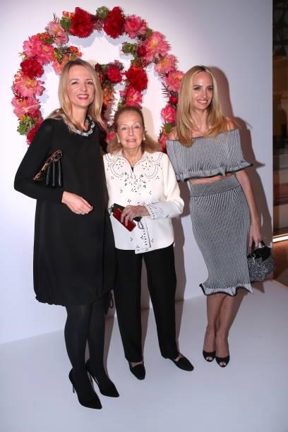 Louis Vuitton's executive vice president Delphine Arnault, Doris Brynner and Lauren Santo Domingo attend Louis Vuitton Parfum hosts dinner at...