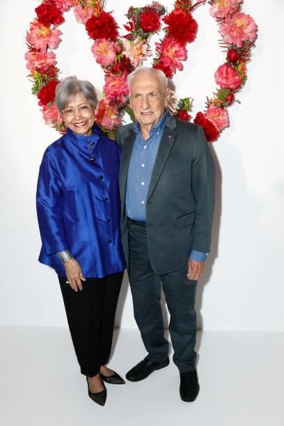 Frank Gehry and wife Berta Isabel Aguilera attend the Louis Vuitton Parfum Dinner at Fondation Louis Vuitton on July 05, 2021 in Paris, France.