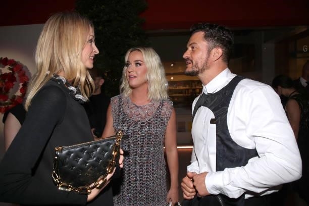 Louis Vuitton's executive vice president Delphine Arnault, Katy Perry and Orlando Bloom attend Louis Vuitton Parfum hosts dinner at Fondation Louis...