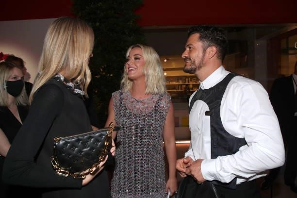 Louis Vuitton's executive vice president Delphine Arnault, Katy Perry and Orlando Bloom attend Louis Vuitton Parfum hosts dinner at Fondation Louis...