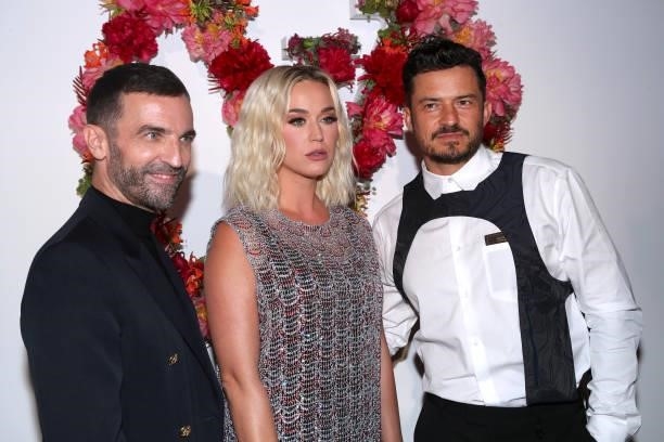 Nicolas Ghesquiere, Katy Perry and Orlando Bloom attend Louis Vuitton Parfum hosts dinner at Fondation Louis Vuitton on July 05, 2021 in Paris,...
