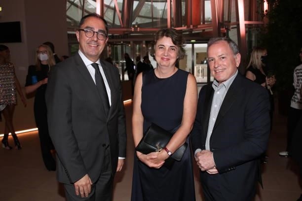Former President of the Louvre Museum Jean-Luc Martinez, President of the Louvre Museum Laurence des Cars and CEO of Louis Vuitton Michael Burke...