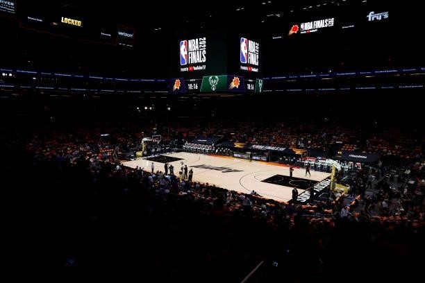 General view before Game One of the NBA Finals between the Milwaukee Bucks and the Phoenix Suns at Phoenix Suns Arena on July 06, 2021 in Phoenix,...