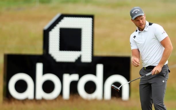 Danny Willett of England in action during the Pro Am event prior to the abrdn Scottish Open at The Renaissance Club on July 07, 2021 in North...