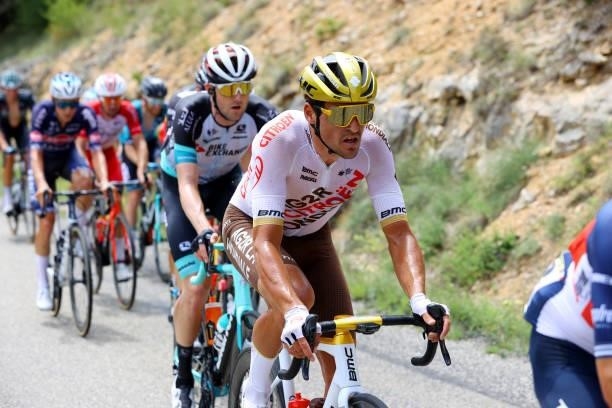 Greg Van Avermaet of Belgium and AG2R Citroën Team in breakaway during the 108th Tour de France 2021, Stage 11 a 198,9km km stage from Sorgues to...