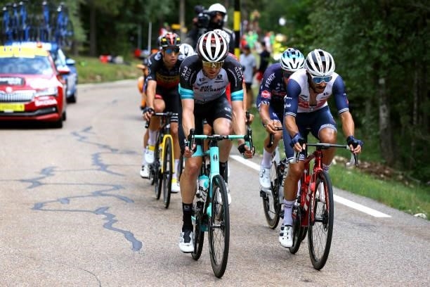 Luke Durbridge of Australia and Team BikeExchange & Julien Bernard of France and Team Trek - Segafredo in breakaway during the 108th Tour de France...