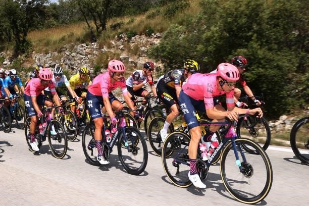 Magnus Cort of Denmark & Neilson Powless of The United States and Team EF Education - Nippo during the 108th Tour de France 2021, Stage 12 a 159,4km...