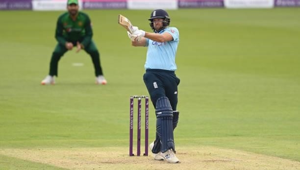 Dawid Malan of England bats during the first One Day international between England and Pakistan at Sophia Gardens on July 08, 2021 in Cardiff, Wales.
