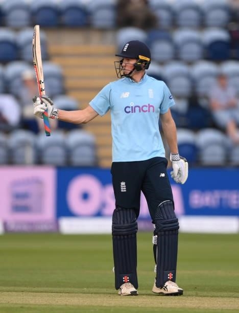 England batsman Zak Crawley in reaches his 50 during the 1st Royal London Series One Day International between England and Pakistan at Sophia Gardens...