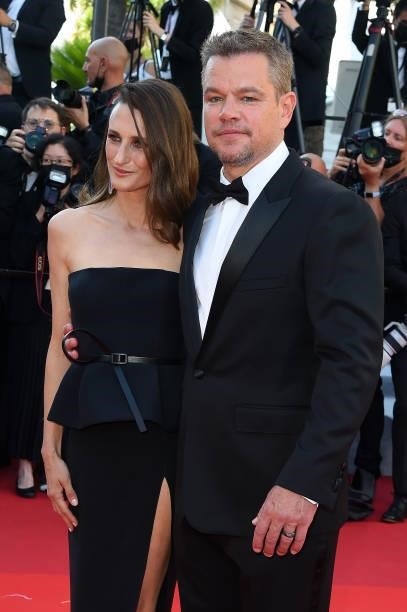 Matt Damon and Camille Cottin attend the "Stillwater