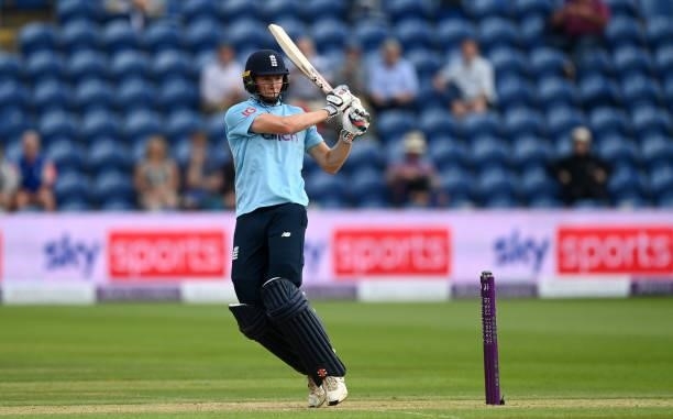 Zak Crawley of England bats during the 1st Royal London Series One Day International match between England and Pakistan at Sophia Gardens on July 08,...