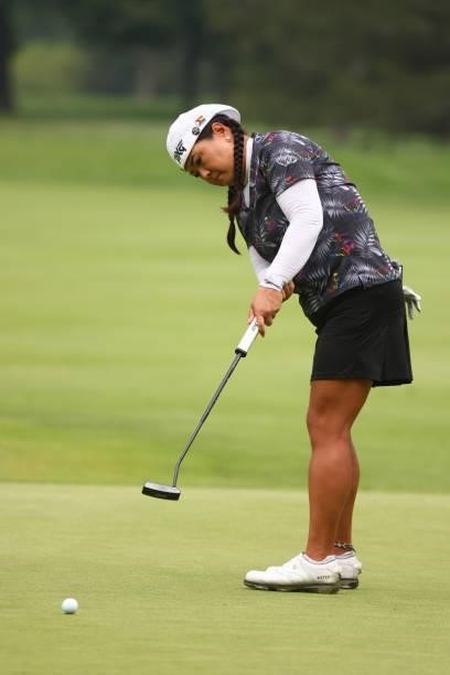 Christina Kim putts for birdie on the 17th hole during the first round of the Marathon LPGA Classic presented by Dana at Highland Meadows Golf Club...