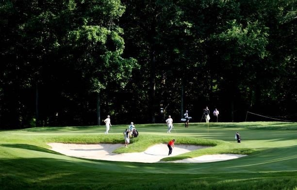 General view of the seventh green during the first round of the John Deere Classic at TPC Deere Run on July 08, 2021 in Silvis, Illinois.