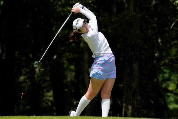 Seonwoo Bae of South Korea hits her tee shot on the 3rd hole during the second round of the Nipponham Ladies Classic at Katsura Golf Club on July 09,...
