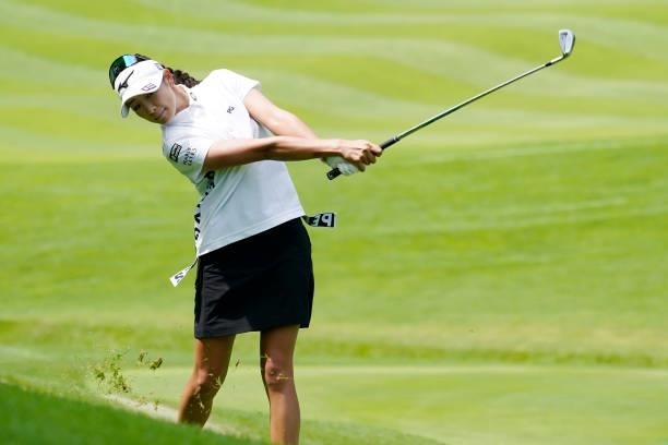 Erika Hara of Japan its her third shot on the 3rd hole during the second round of the Nipponham Ladies Classic at Katsura Golf Club on July 09, 2021...