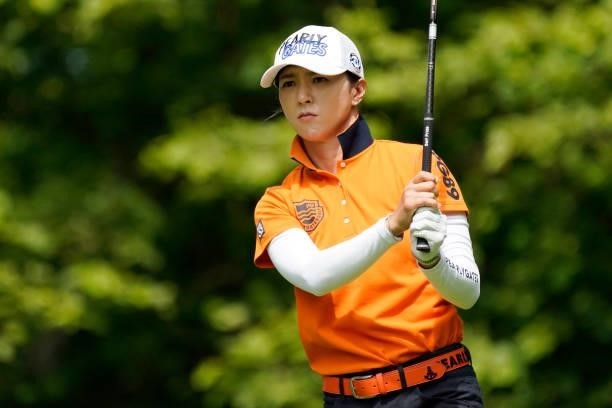 Chae-Young Yoon of South Korea hits her tee shot on the 4th hole during the second round of the Nipponham Ladies Classic at Katsura Golf Club on July...