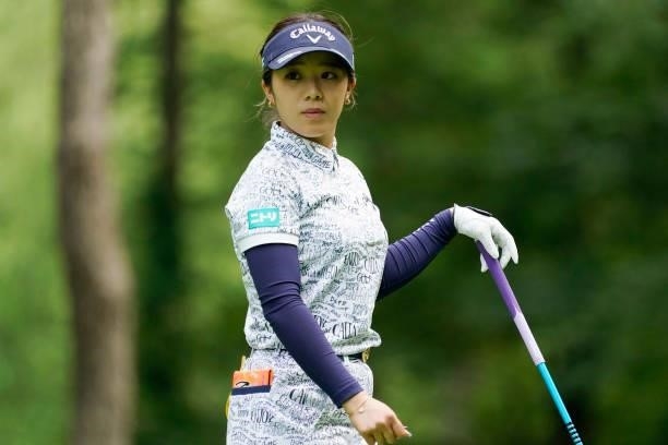 Mizuki Tanaka of Japanlooks on during the second round of the Nipponham Ladies Classic at Katsura Golf Club on July 09, 2021 in Tomakomai, Hokkaido,...