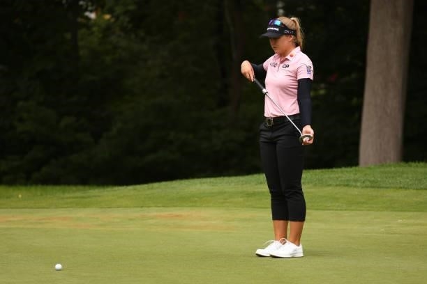 Brooke Henderson on the sixth green during the second round of the Marathon LPGA Classic presented by Dana at Highland Meadows Golf Club in Sylvania,...