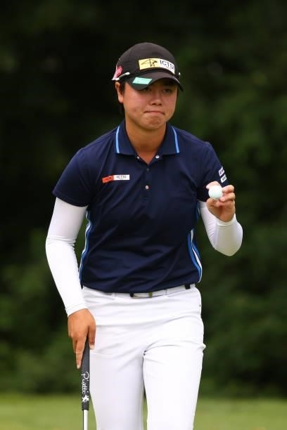 Yuka Saso of the Philippines on the sixth green during the second round of the Marathon LPGA Classic presented by Dana at Highland Meadows Golf Club...