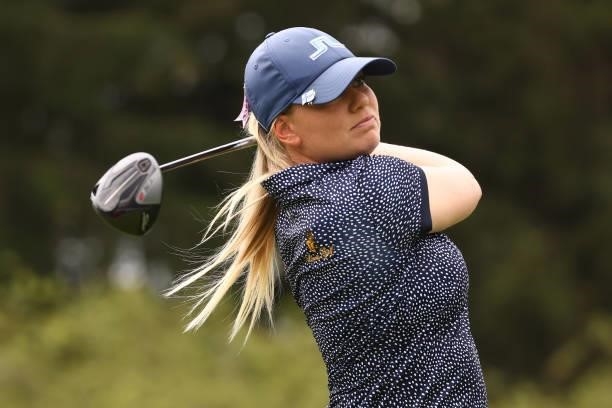 Matilda Castren of Findland watches her drive on the seventh hole during the second round of the Marathon LPGA Classic presented by Dana at Highland...
