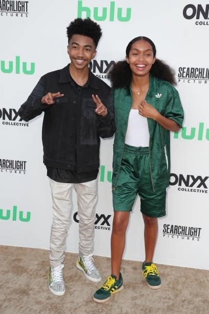 Miles Brown and Yara Shahidi attend a Cinespia Special Screening Of Fox Searchlight And Hulu's "Summer Of Soul
