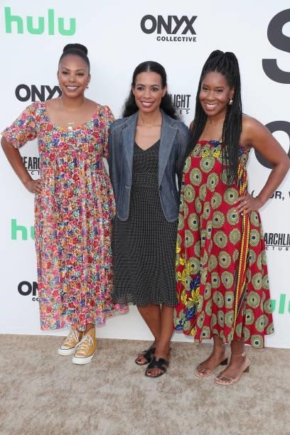 Jihan Robinson, Jacqueline Glover, and Tara Duncan attends a Cinespia Special Screening Of Fox Searchlight And Hulu's "Summer Of Soul